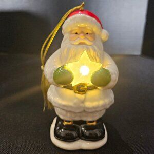 Lenox Starry Lit Musical Santa Ornament In Box 5 Inches Tall New In Box #880341